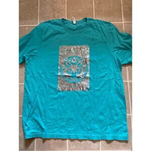 Antisocial Butterfly Tarot Card Foil Turquoise T-Shirt Tee Size 3XL